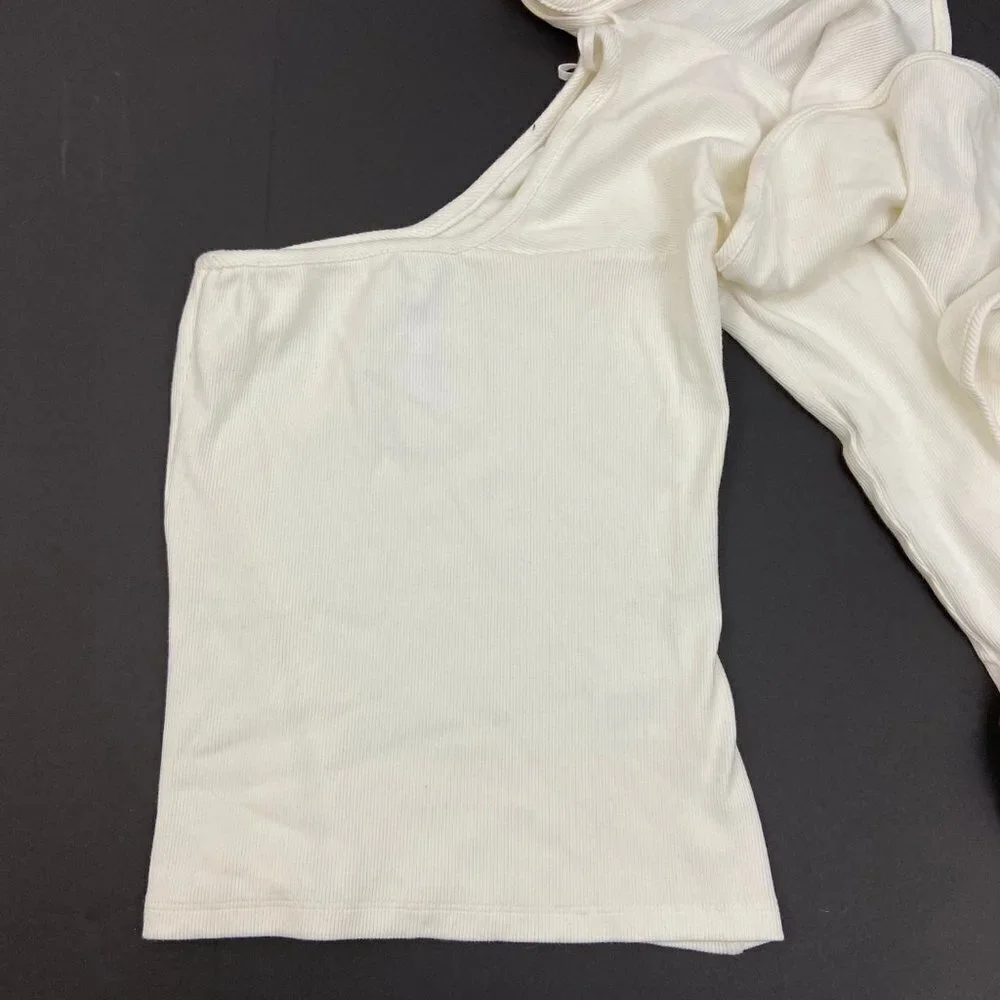 Beaufille‎ Electra White One Shoulder Ruffl… - Picture 4 of 6